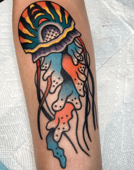 Tattoo of a jellyfish.